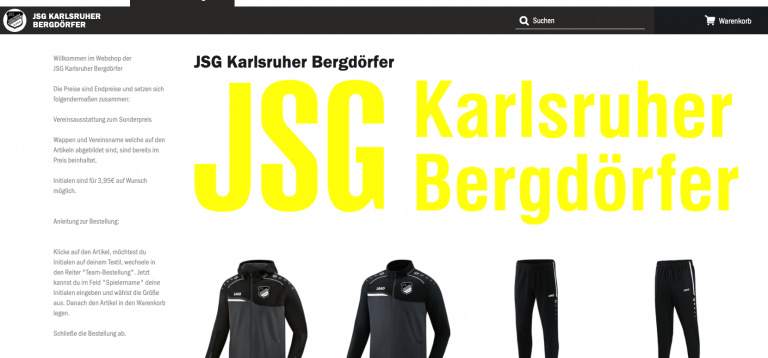 *JSG-Webshop* – Trainingskleidung der JSG